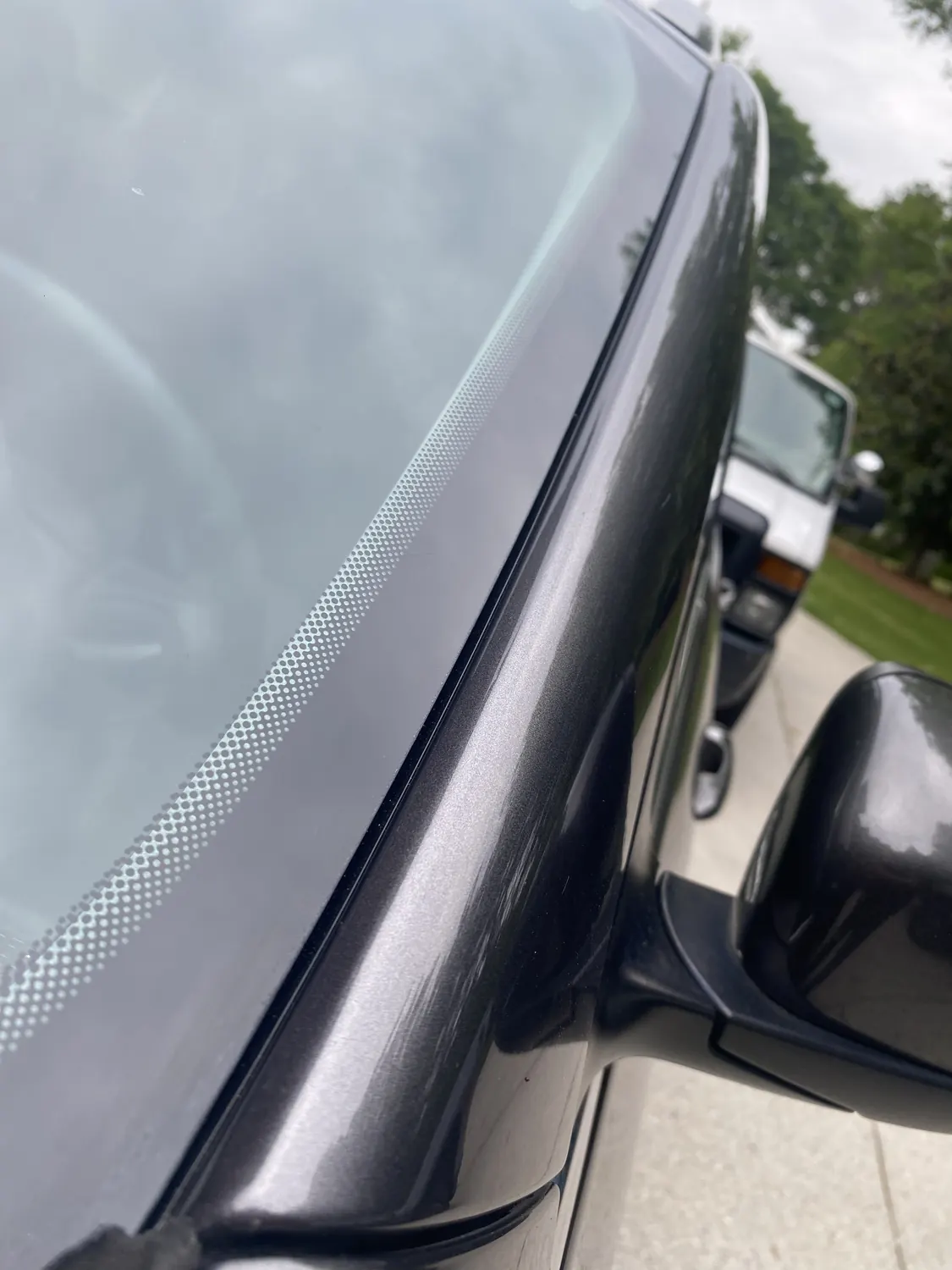 Close-up of a vehicle door side window