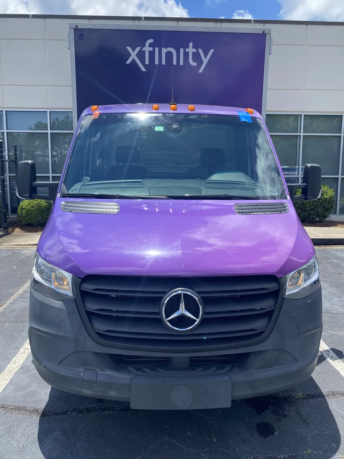Mercedes Sprinter commercial van after a windshield replacement